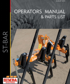 Simba Great Plains ST-Bar P17333D year 2010 Operation Maintenance and Parts Manual PDF download