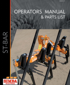 Simba Great Plains ST-Bar P17920A year 2011 Operation Maintenance and Parts Manual PDF download