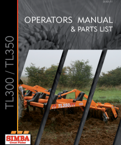 Simba Great Plains TL300-350 Cultivator P17881C 2011 Operation Maintenance and Parts Manual PDF download