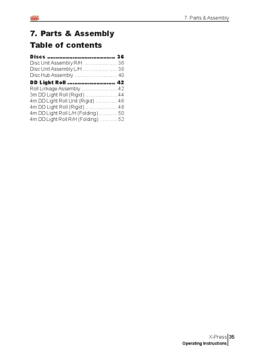 Simba Great Plains X-Press 3PL Disc Harrow Compact 2005 Parts Manual Catalog Pdf Download