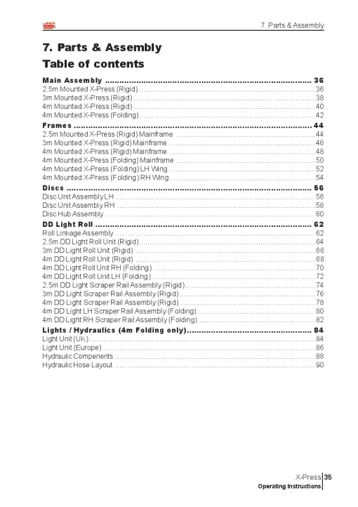 Simba Great Plains X-Press 3PL from serial no 12759 Disc Harrow Compact 2007 Parts Manual Catalog Pdf Download