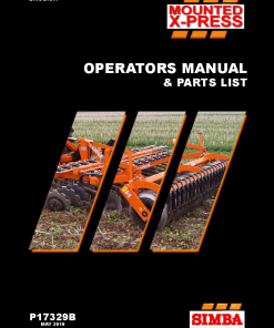 Simba Mounted X-Press 2010 Operation Maintenance and Parts Manual PDF download