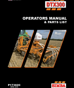 Simba SPM Great Plains DTX 300 year 2010-P17362C Operation Maintenance and Parts Manual PDF download