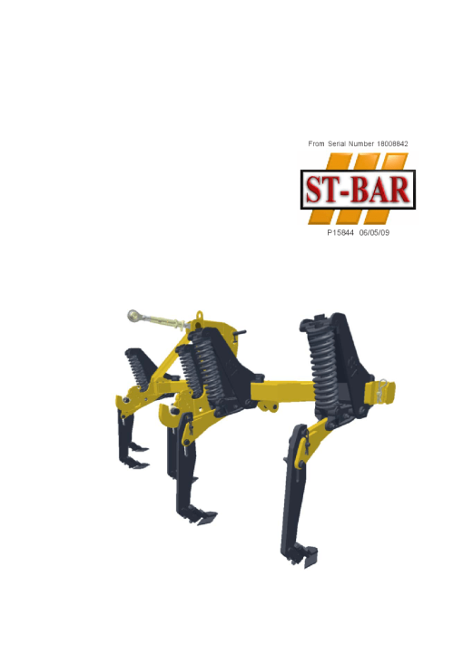 Simba ST -Tool Bar year 2009 SN P15844 Operation Maintenance and Parts Manual PDF download
