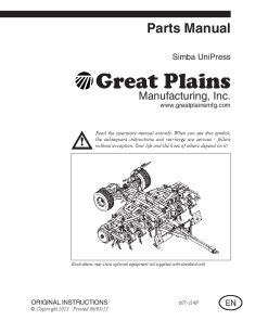 Simba UniPress 607-114P Parts Manual Catalog Pdf Download