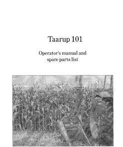 Taarup 101 Maize choppers Operation Maintenance and Parts Manual PDF download