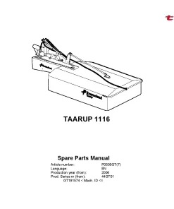 Taarup 1116 Drum Mower 2006_44GT01 Parts Manual Catalog Pdf Download
