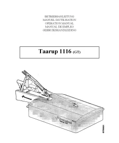 Taarup 1116-GT Drum Mower 2002_28GT01 Operation Maintenance Manual PDF download