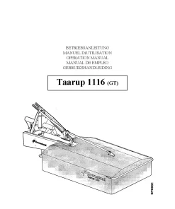 Taarup 1116-GT Drum Mower 2002_29GT01 Operation Maintenance Manual PDF download