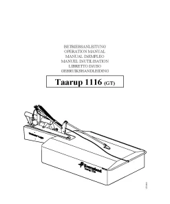 Taarup 1116-GT Drum Mower 2003_33GT01 Operation Maintenance Manual PDF download
