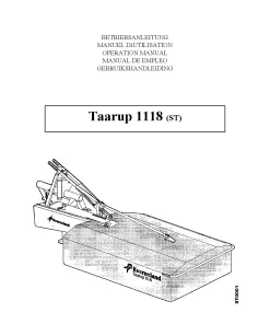 Taarup 1118 -ST Mower Conditioner 2002 PIN 23ST01 Operation Maintenance Manual PDF download