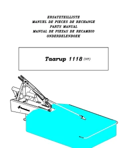Taarup 1118 -ST Mower Conditioner 2002 PIN 23ST01 Parts Manual Catalog Pdf Download