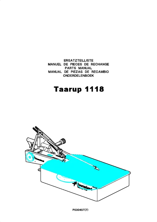 Taarup 1118 -ST Mower Conditioner 2003 PIN 26ST01 Parts Manual Catalog Pdf Download