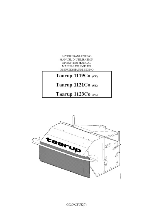 Taarup 1119 1121 1123 -Co Mower Drum 2002 -13CUK01 08FK01 Parts Manual Catalog Pdf Download