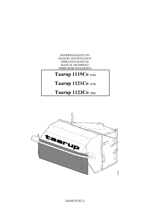 Taarup 1119 1121 1123 -Co Mower Drum 2003 -14CK01 14CUK01 09FK01 Parts Manual Catalog Pdf Download