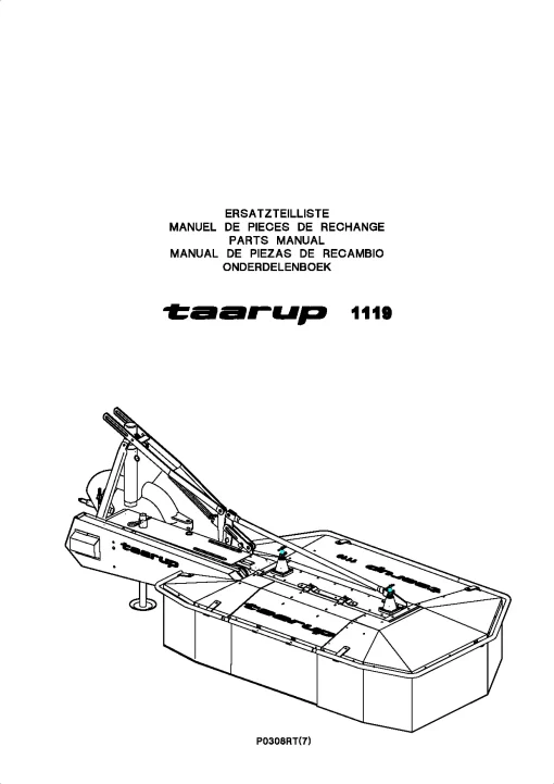 Taarup 1119 Mower Drum 2003_22RT01 Parts Manual Catalog Pdf Download