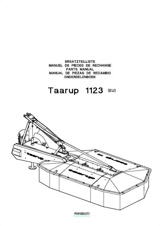 Taarup 1123 Mower Condittioner 2003_11EU01 Parts Manual Catalog Pdf Download