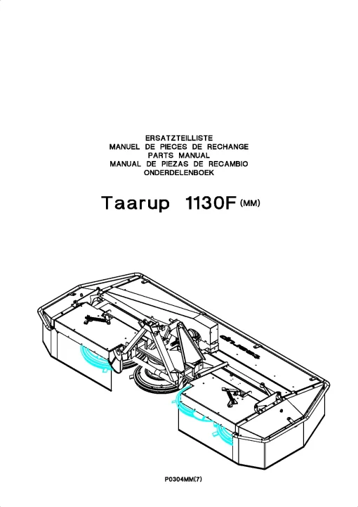 Taarup 1130F Mower Conditioner 2003_01MM01 Parts Manual Catalog Pdf Download