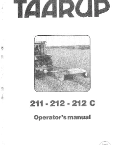 Taarup 211 212-C Mower 1992 Operation Maintenance Manual PDF download