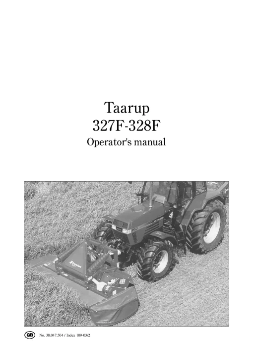 Taarup 327 328 -F Mower Condittioner 1999 Operation Maintenance Manual PDF download