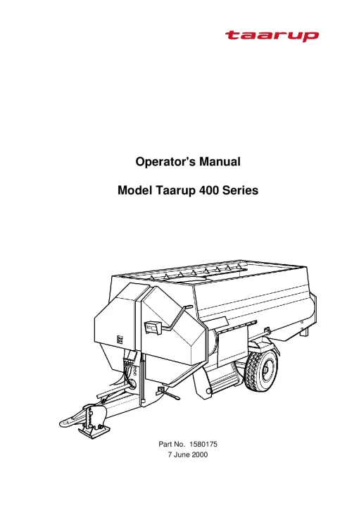 Taarup 400 Series Feeder wagons Operation Maintenance Manual PDF download