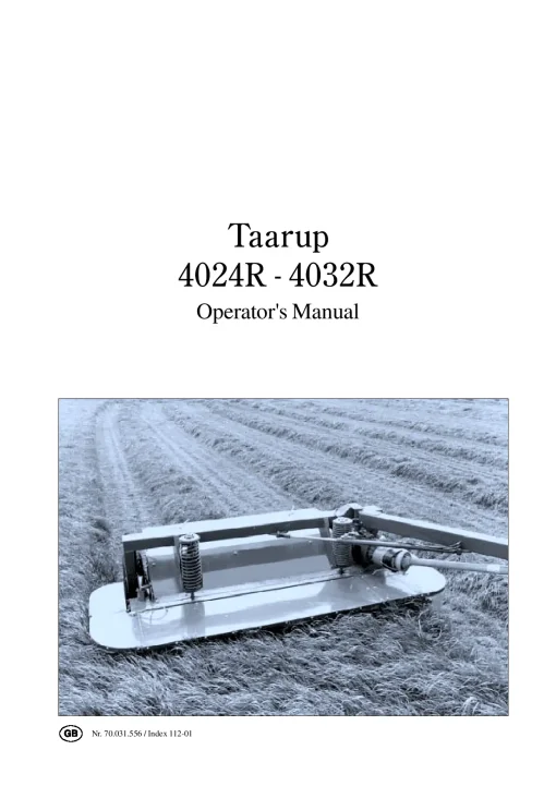 Taarup 4024R 4032R Mower Conditioner Operation Maintenance Manual PDF download