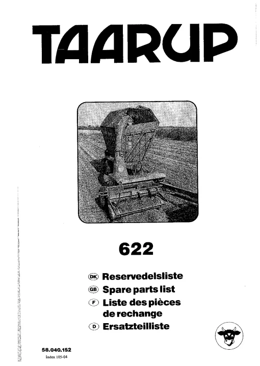 Taarup 622 Forage harvesters 58.040.152 Parts Manual Catalog Pdf Download