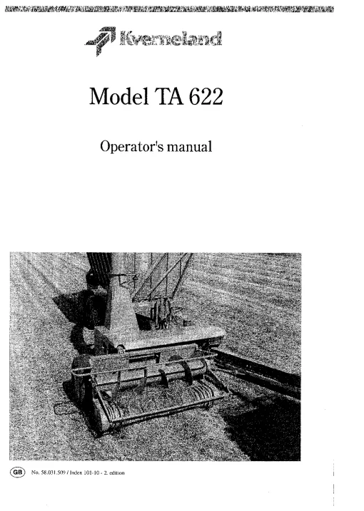 Taarup 622 Forage harvesters Operation Maintenance Manual PDF download