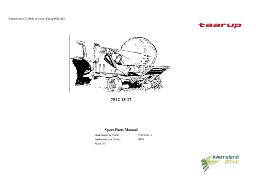 Taarup 7512-15-17 Round Bale wrappers 2000 Operation Maintenance Manual PDF download