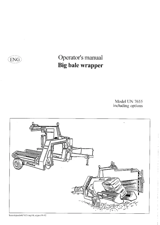 Taarup 7655 Big Bale wraper 1996 Operation Maintenance Manual PDF download