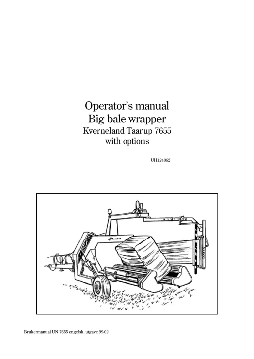 Taarup 7655 Big Bale wraper 1999 Operation Maintenance Manual PDF download