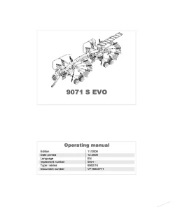 Taarup 9071S EVO Rakes multi rotors 2006 Operation Maintenance Manual PDF download