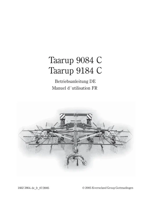 Taarup 9084C 9184C Rakes multi rotors 2004 Operation Maintenance Manual PDF download