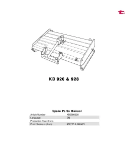 Taarup KD 920 928 Toppers 2003 Parts Manual Catalog Pdf Download