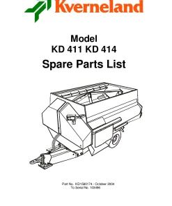 Taarup KD411 KD414 Diet feeders paddle KD1580174_2004 Parts Manual Catalog Pdf Download
