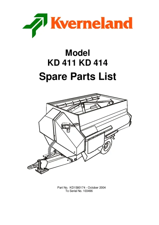 Taarup KD411 KD414 Diet feeders paddle KD1580174_2004 Parts Manual Catalog Pdf Download