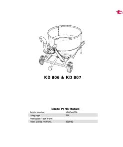 Taarup KD806 KD807 Bale choppers and feeders 2004 Parts Manual Catalog Pdf Download