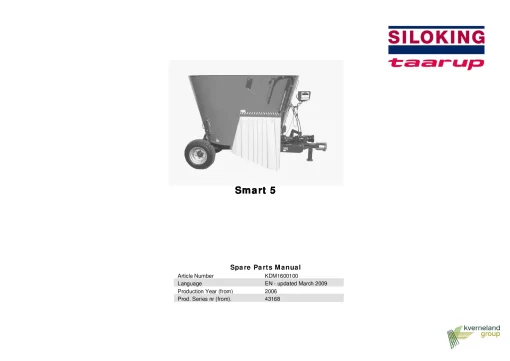 Taarup Siloking 5 Smart Diet feeders 2006 Parts Manual Catalog Pdf Download