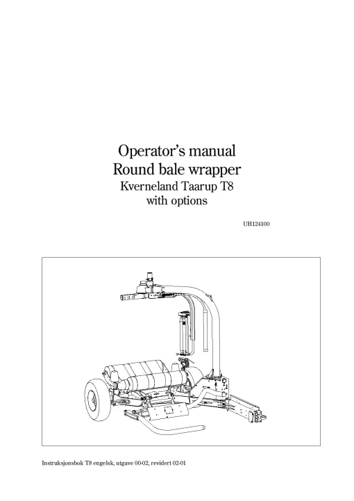 Taarup T8 Bale wrappers Round bales Operation Maintenance Manual PDF download