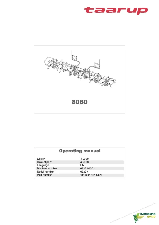Taarup-TA-8060-EN-2008_04-VF16644145 Operation Maintenance Manual PDF download