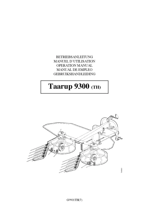 Taarup TA 9300-TH Rake Tedders 2003 G9901TH_50TH01 Operation Maintenance Manual PDF download