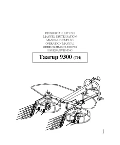 Taarup TA 9300-TH Rake Tedders 2003_52TH01 Operation Maintenance Manual PDF download
