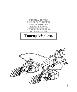 Taarup TA 9300-TH Rake Tedders 2003_53TH01 Operation Maintenance Manual PDF download