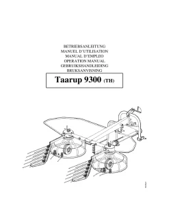 Taarup TA 9300-TH Rake Tedders 2004_54TH01 Operation Maintenance Manual PDF download