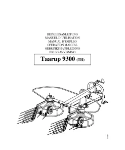 Taarup TA 9300-TH Rake Tedders 2004_55TH01 Operation Maintenance Manual PDF download