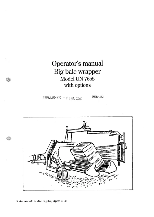 Taarup UN 7655 Big Bale wraper 1999 Operation Maintenance Manual PDF download