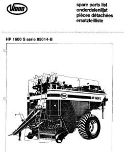 Vicon 1600 S serie all Parts Manual Catalog Pdf Download