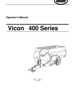 Vicon 400 Series Diet feeders 2002 Operation Maintenance Manual PDF download