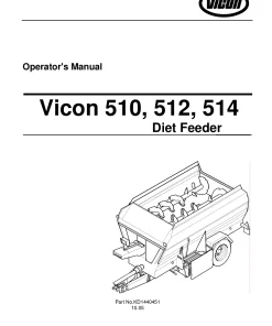 Vicon 510 512 514 Diet feeders 2005 Operation Maintenance Manual PDF download