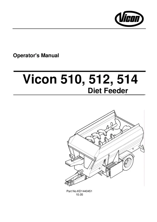 Vicon 510 512 514 Diet feeders 2005 Operation Maintenance Manual PDF download